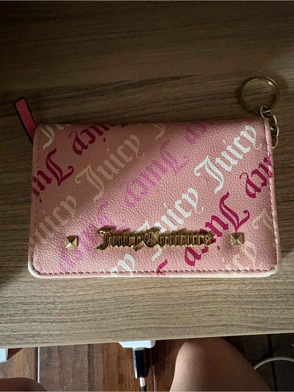 Juicy Couture Cream Bifold Wallet with Pink Accents